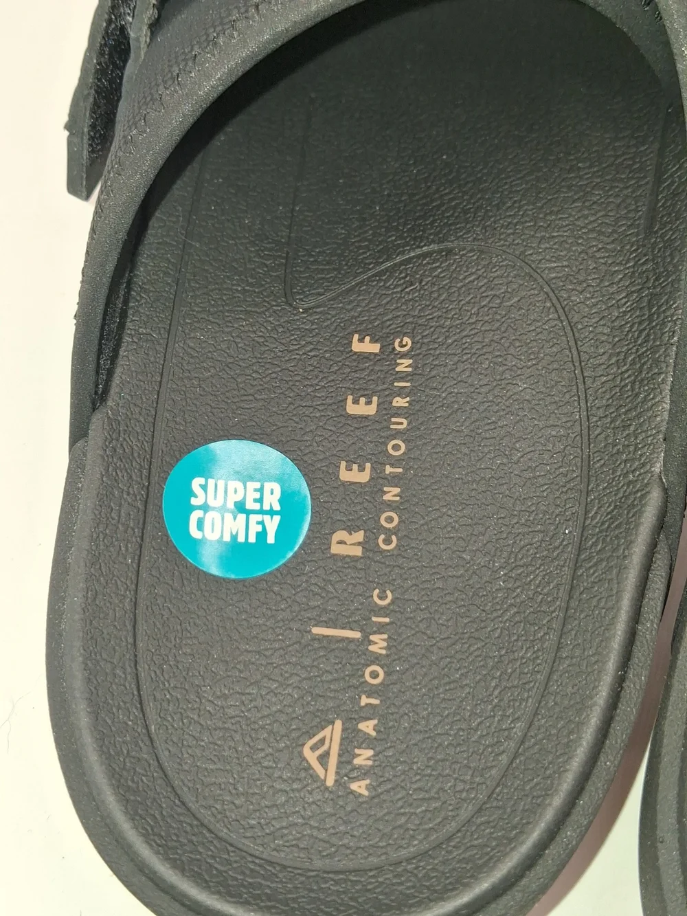 Reef Avila Two Bar Mens Blackout Color Super Comfy Sandals Size 9US 8UK  NIB
